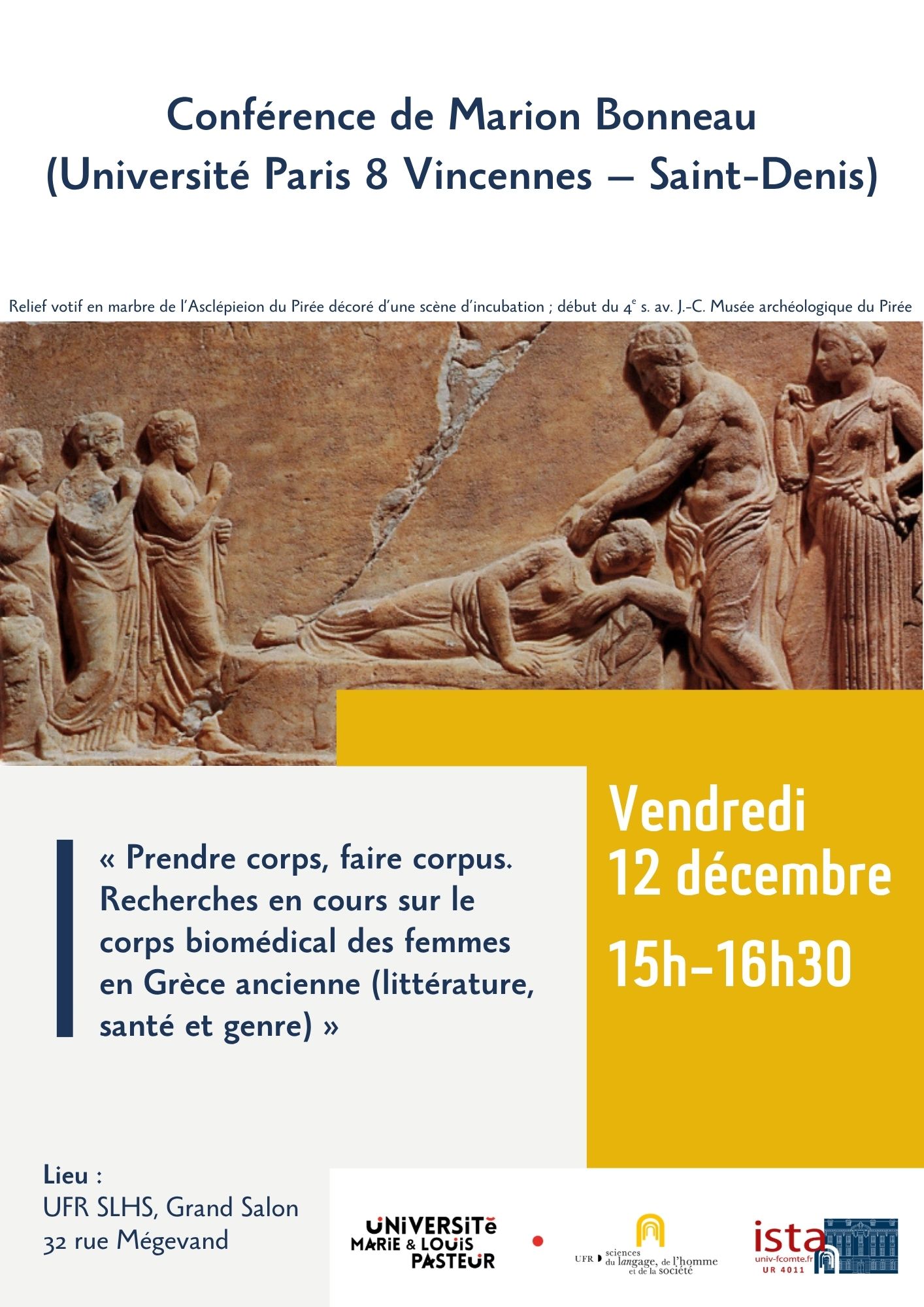 Prendre corps, faire corpus. Recherches en cours sur le corps biomédical des femmes en Grèce ancienne (littérature, santé et genre)